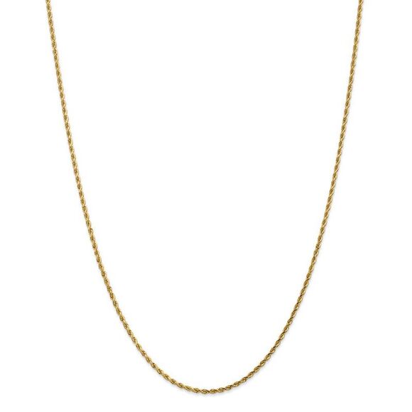 Children's 1.75mm 14k Yellow Gold Solid D/C Rope Chain Necklace, 14in - Picture 3 of 8
